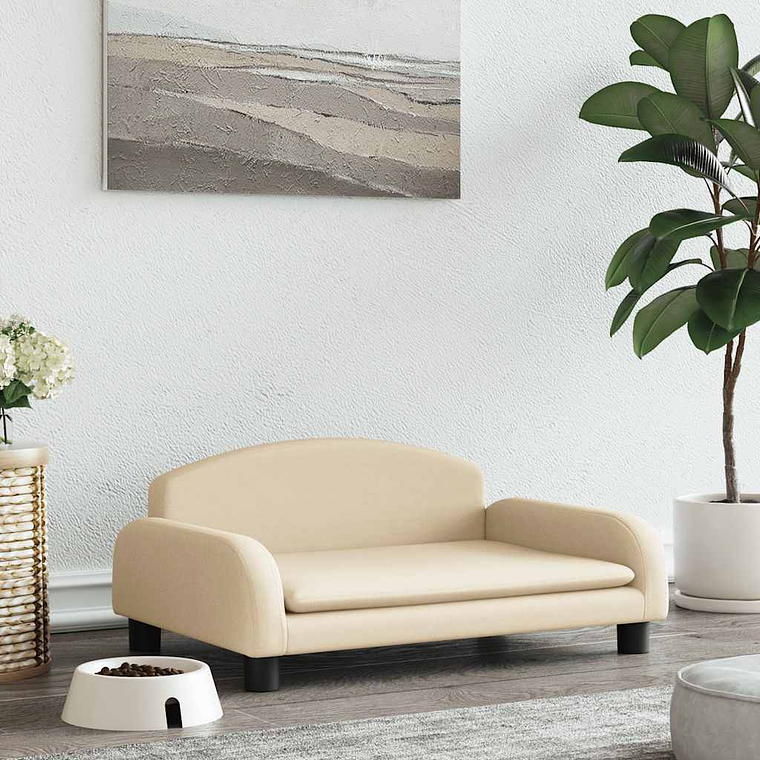 vidaXL Cama para cães 70x45x30 cm tecido cor creme 1