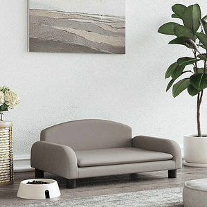 vidaXL Cama para cães 70x45x30 cm tecido cinzento-acastanhado