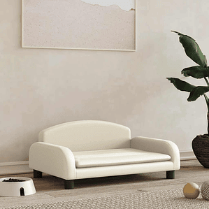 vidaXL Cama para cães 70x45x30 cm couro artificial cor creme