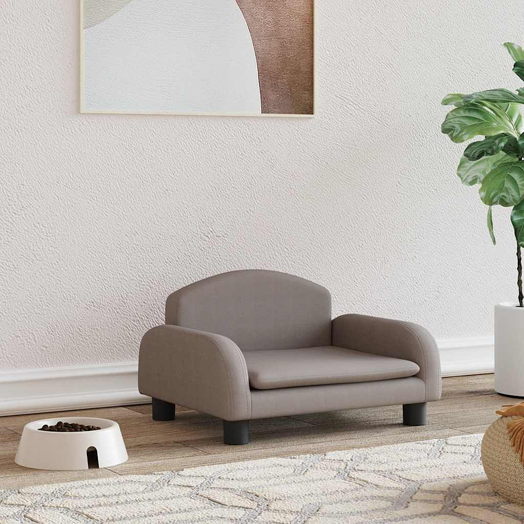 vidaXL Cama para cães 50x40x30 cm tecido cinzento-acastanhado 1