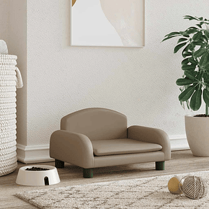 vidaXL Cama para cães 50x40x30 cm couro artificial cor cappuccino