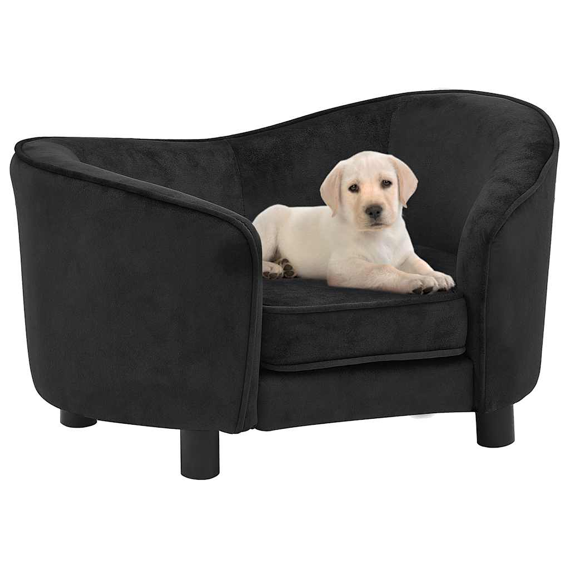 vidaXL Sofá para cães 69x49x40 cm pelúcia preto 1