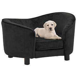 vidaXL Sofá para cães 69x49x40 cm pelúcia preto