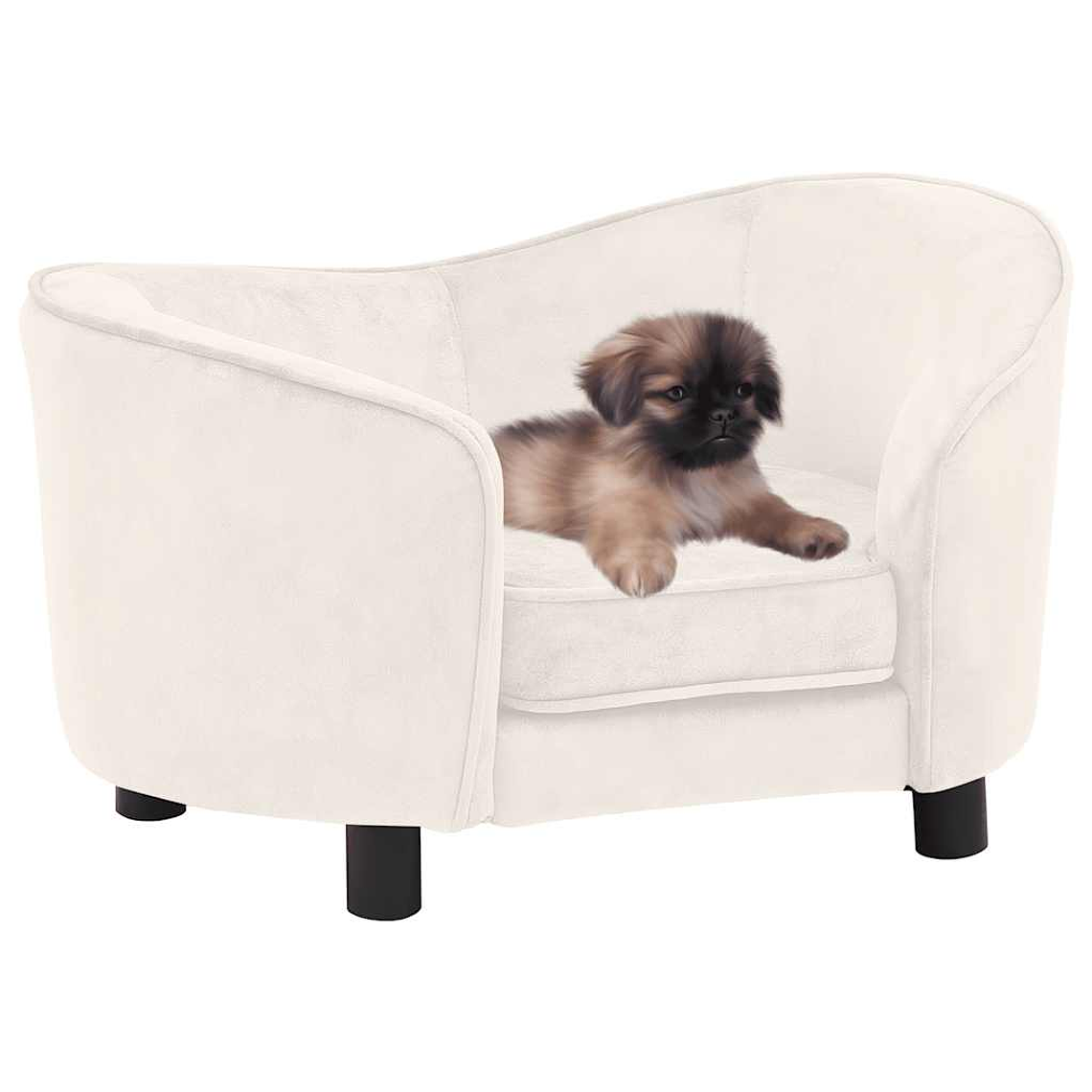 vidaXL Sofá para cães 69x49x40 cm pelúcia cor creme 1