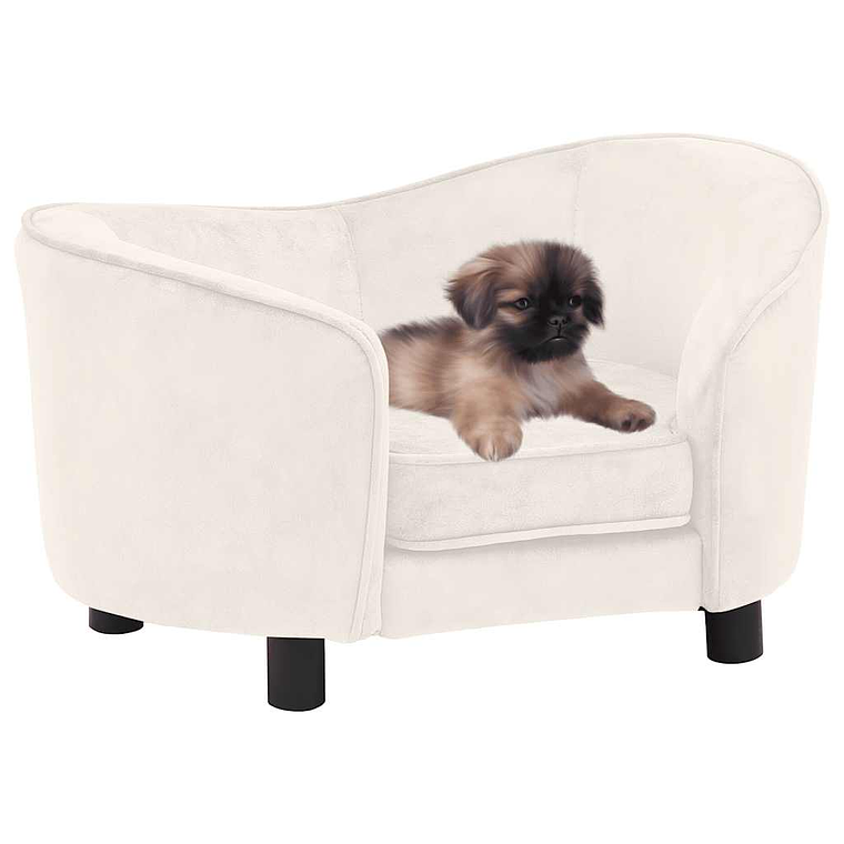 vidaXL Sofá para cães 69x49x40 cm pelúcia cor creme 1