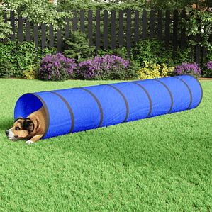 vidaXL Túnel para cães Ø 50x300 cm poliéster azul
