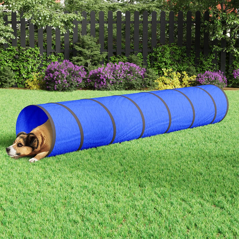 vidaXL Túnel para cães Ø 50x300 cm poliéster azul 1