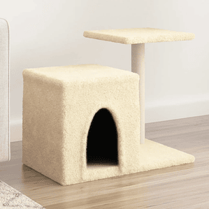 vidaXL Árvore para gatos c/ postes arranhadores sisal 50,5 cm creme