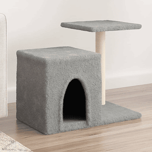 vidaXL Árvore p/ gatos c/ postes arranhadores sisal 50,5cm cinza-claro
