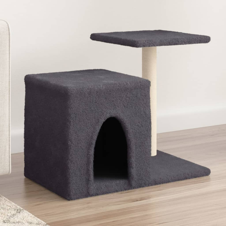 vidaXL Árvore gatos c/ postes arranhadores sisal 50,5 cm cinza-escuro 1