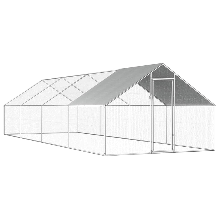 vidaXL Galinheiro exterior em aço galvanizado 2,75x8x1,92 m   1