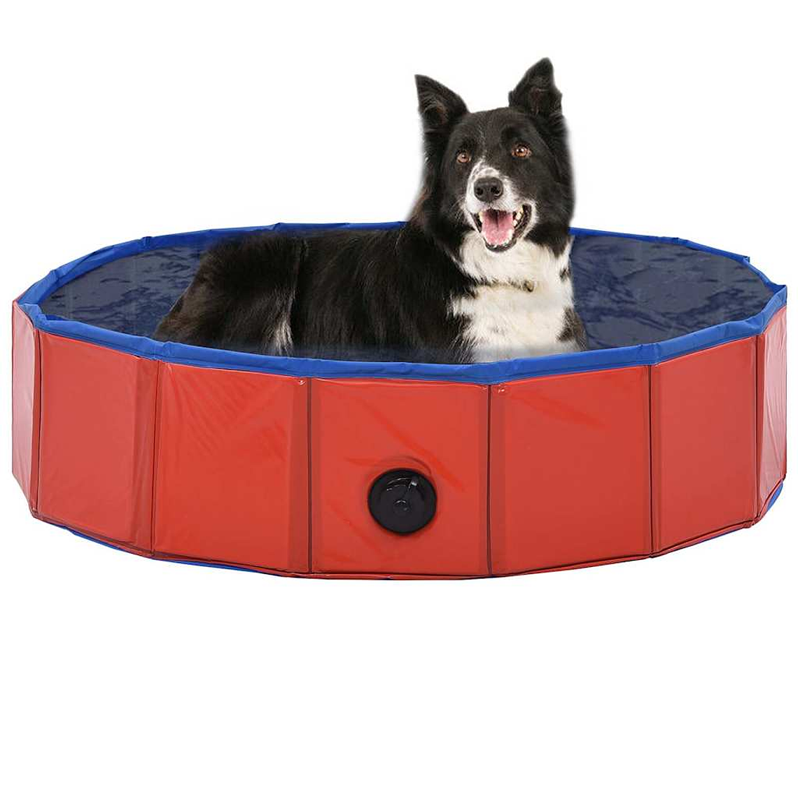 vidaXL Piscina para cães dobrável 80x20 cm PVC vermelho 1