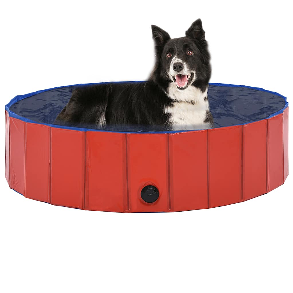 vidaXL Piscina para cães dobrável 120x30 cm PVC vermelho 1