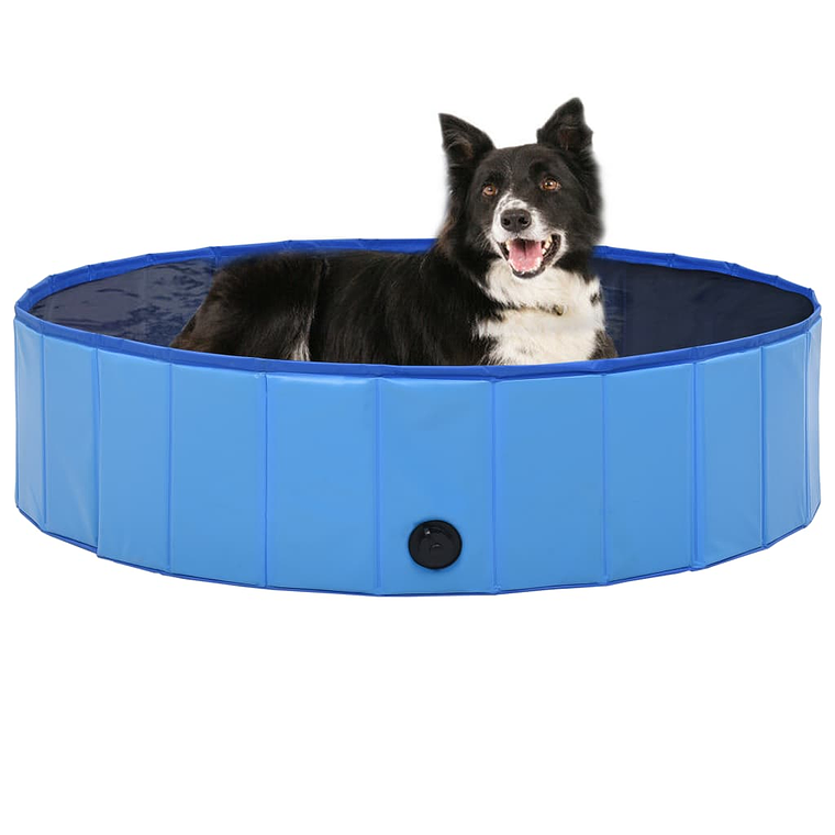 vidaXL Piscina para cães dobrável 120x30 cm PVC azul 1