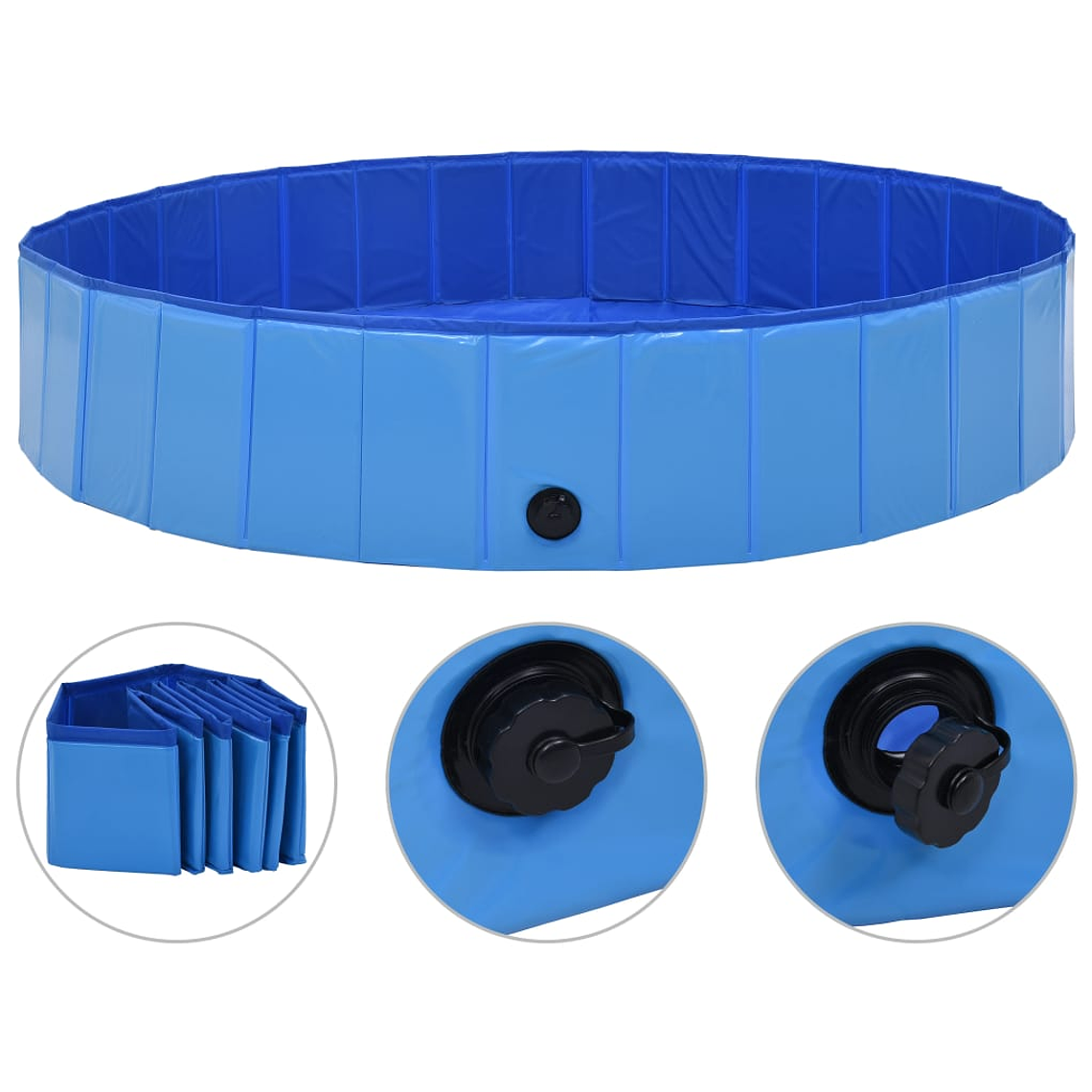 vidaXL Piscina para cães dobrável 160x30 cm PVC azul 1