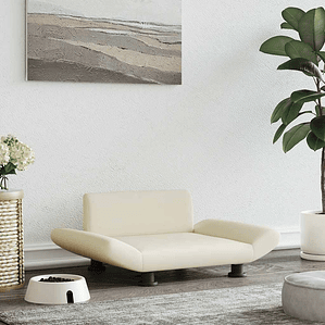 vidaXL Cama para cães 70x45x28 cm couro artificial cor creme