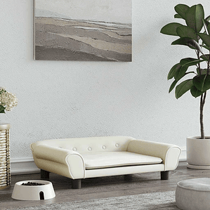 vidaXL Cama para cães 70x48x22 cm veludo cor creme