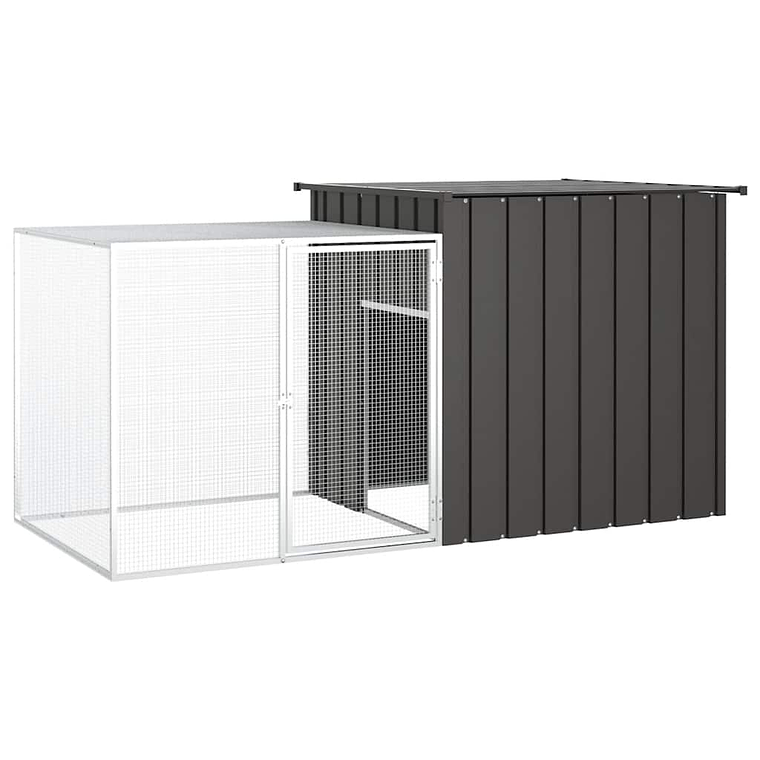 vidaXL Galinheiro 200x91x100 cm aço galvanizado antracite 1