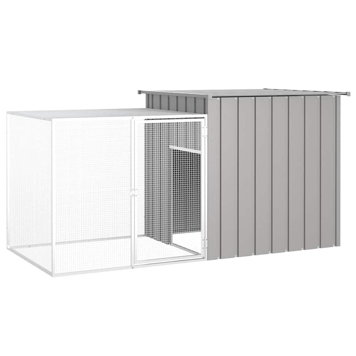vidaXL Galinheiro 200x91x100 cm aço galvanizado cinzento 1
