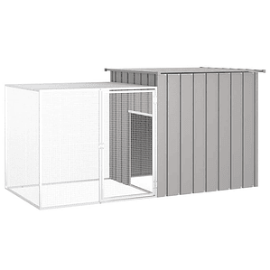 vidaXL Galinheiro 200x91x100 cm aço galvanizado cinzento