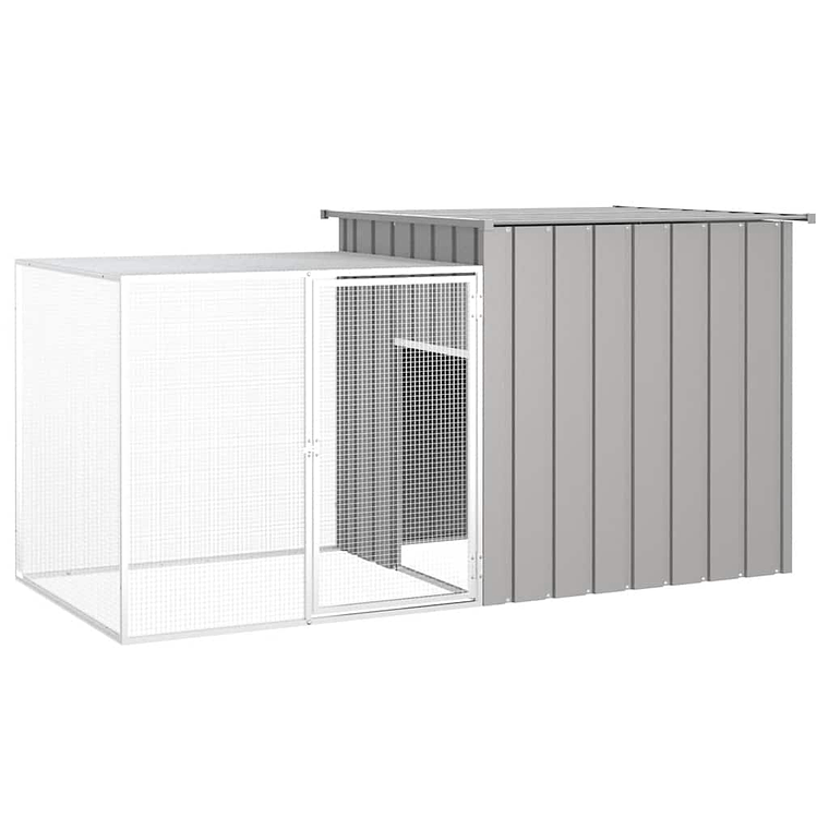 vidaXL Galinheiro 200x91x100 cm aço galvanizado cinzento 1