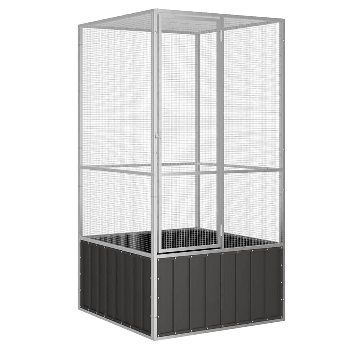 vidaXL Gaiola p/ pássaros 111x107x211,5 cm aço galvanizado antracite 1
