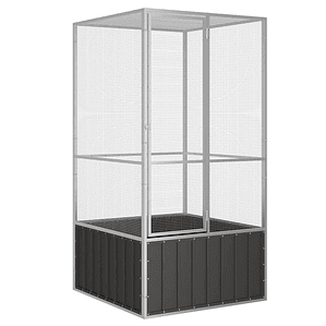 vidaXL Gaiola p/ pássaros 111x107x211,5 cm aço galvanizado antracite