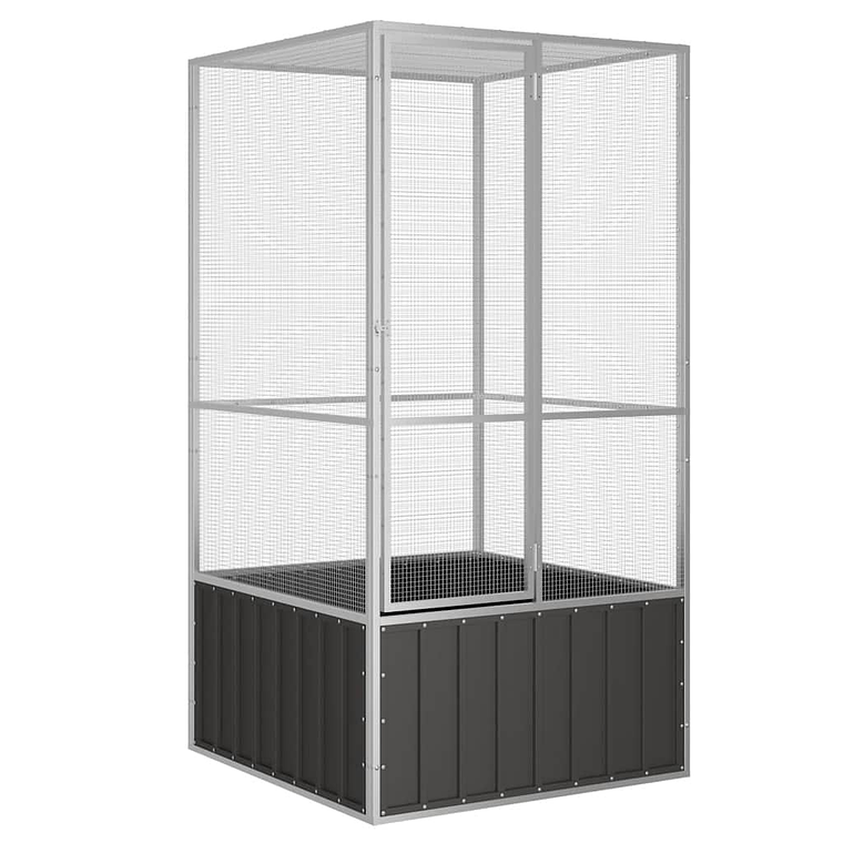 vidaXL Gaiola p/ pássaros 111x107x211,5 cm aço galvanizado antracite 1