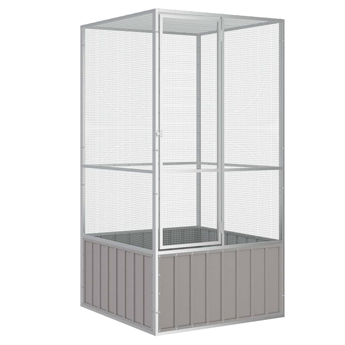 vidaXL Gaiola p/ pássaros 111x107x211,5 cm aço galvanizado cinzento 1