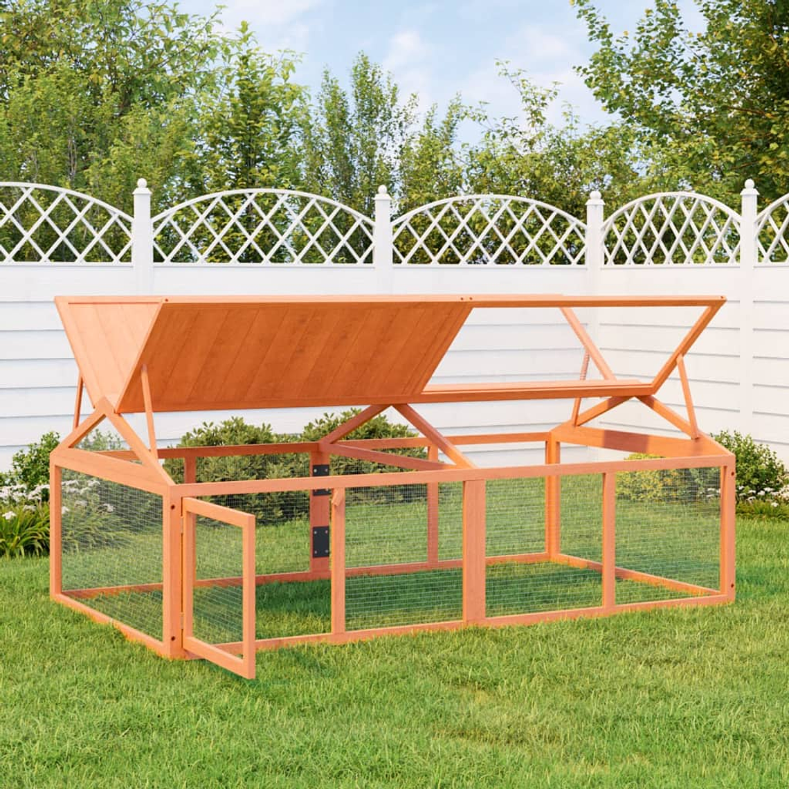 vidaXL Caixa exercício p/ animais 200x112,5x74cm pinho maciço castanho 1