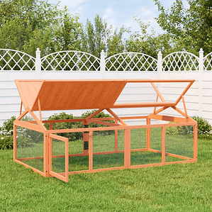 vidaXL Caixa exercício p/ animais 200x112,5x74cm pinho maciço castanho