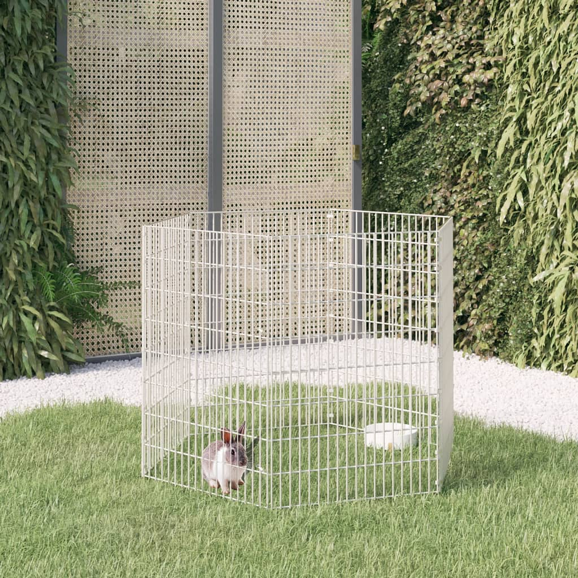 vidaXL Recinto exterior p/ animais 6 painéis 54x80cm ferro galvanizado 1