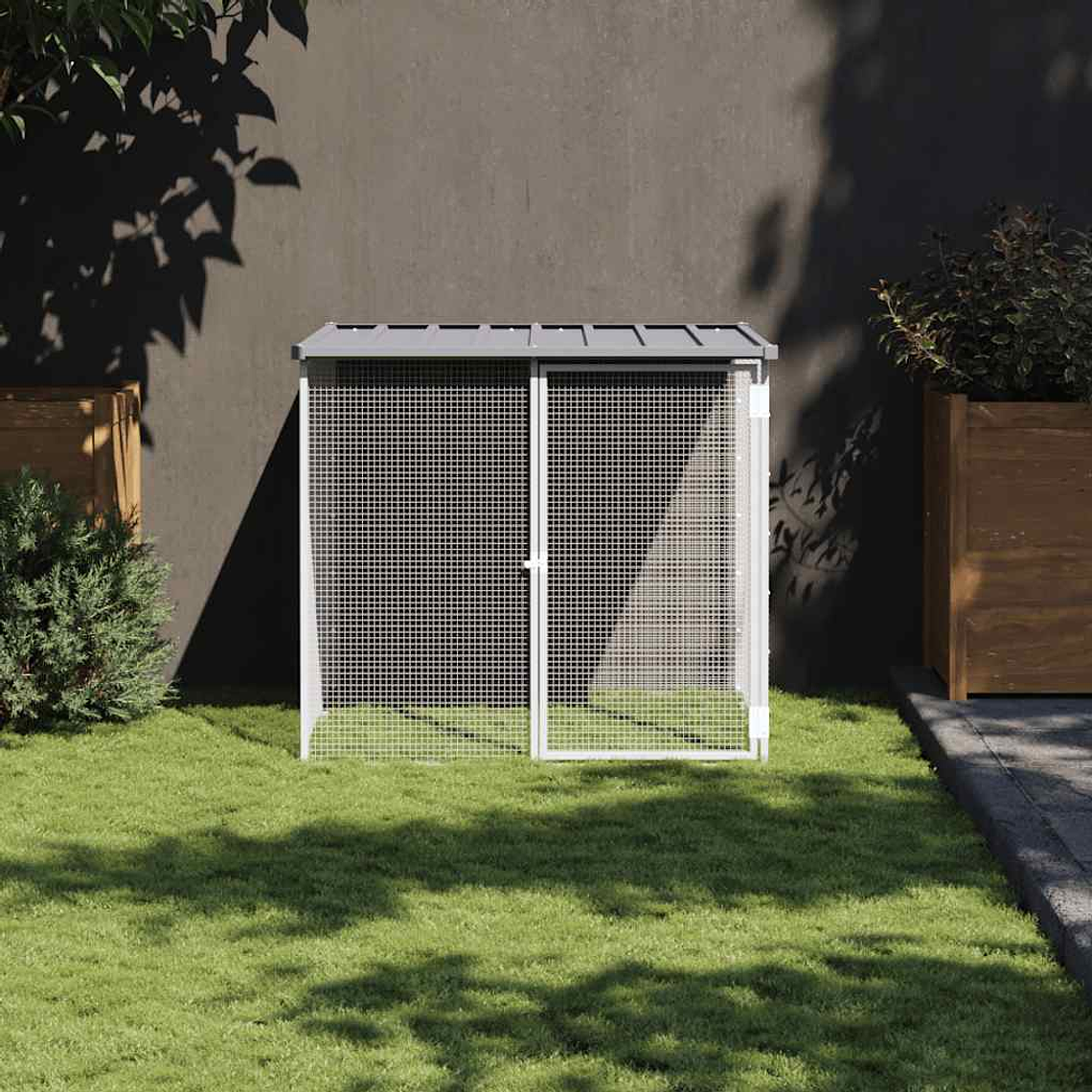 vidaXL Galinheiro com teto 103x98x90 cm aço galvanizado cinza-claro 1