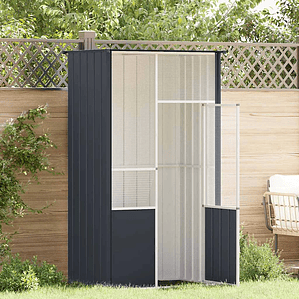 vidaXL Gaiola p/ pássaros 115x78x200 cm aço galvanizado antracite