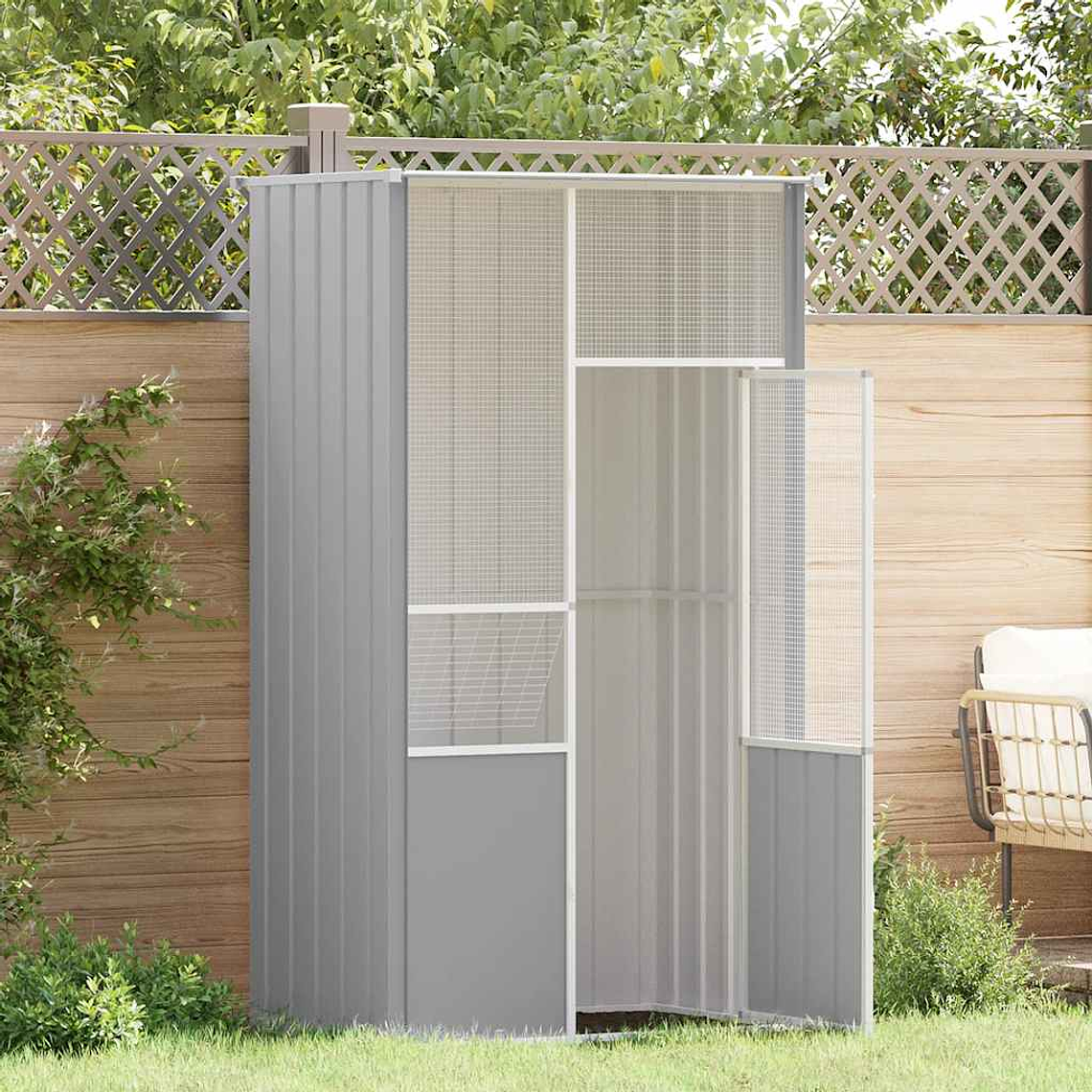 vidaXL Gaiola p/ pássaros 115x78x200 cm aço galvanizado cinzento 1