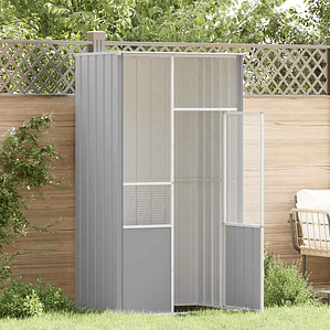 vidaXL Gaiola p/ pássaros 115x78x200 cm aço galvanizado cinzento