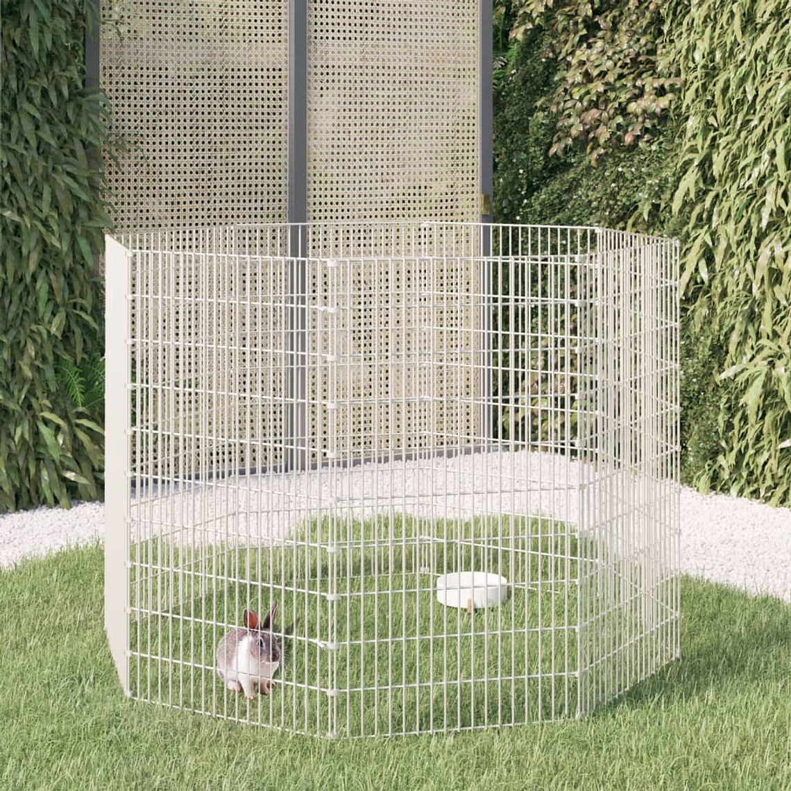 vidaXL Cercado para animais soltos com 8 painéis, 54x100 cm, ferro galvanizado 1