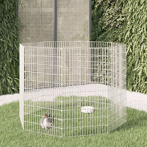 vidaXL Cercado para animais soltos com 8 painéis, 54x100 cm, ferro galvanizado