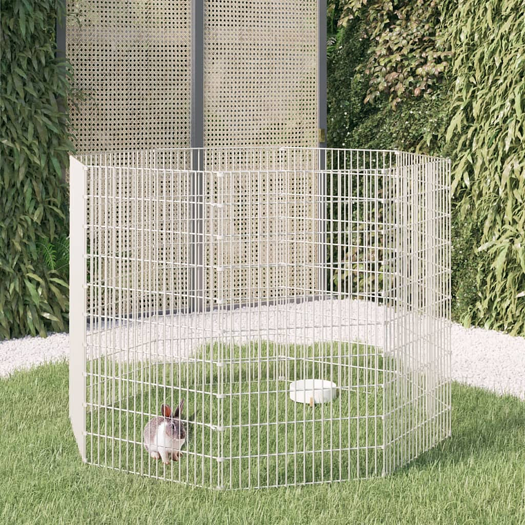 vidaXL Cercado para animais soltos com 8 painéis, 54x100 cm, ferro galvanizado 1
