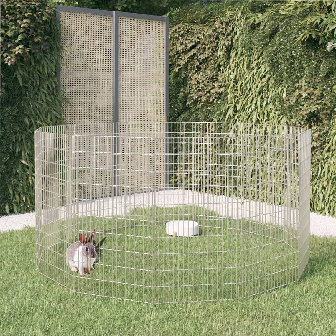vidaXL Cercado para animais soltos com 12 painéis, 54x100 cm, ferro galvanizado 1
