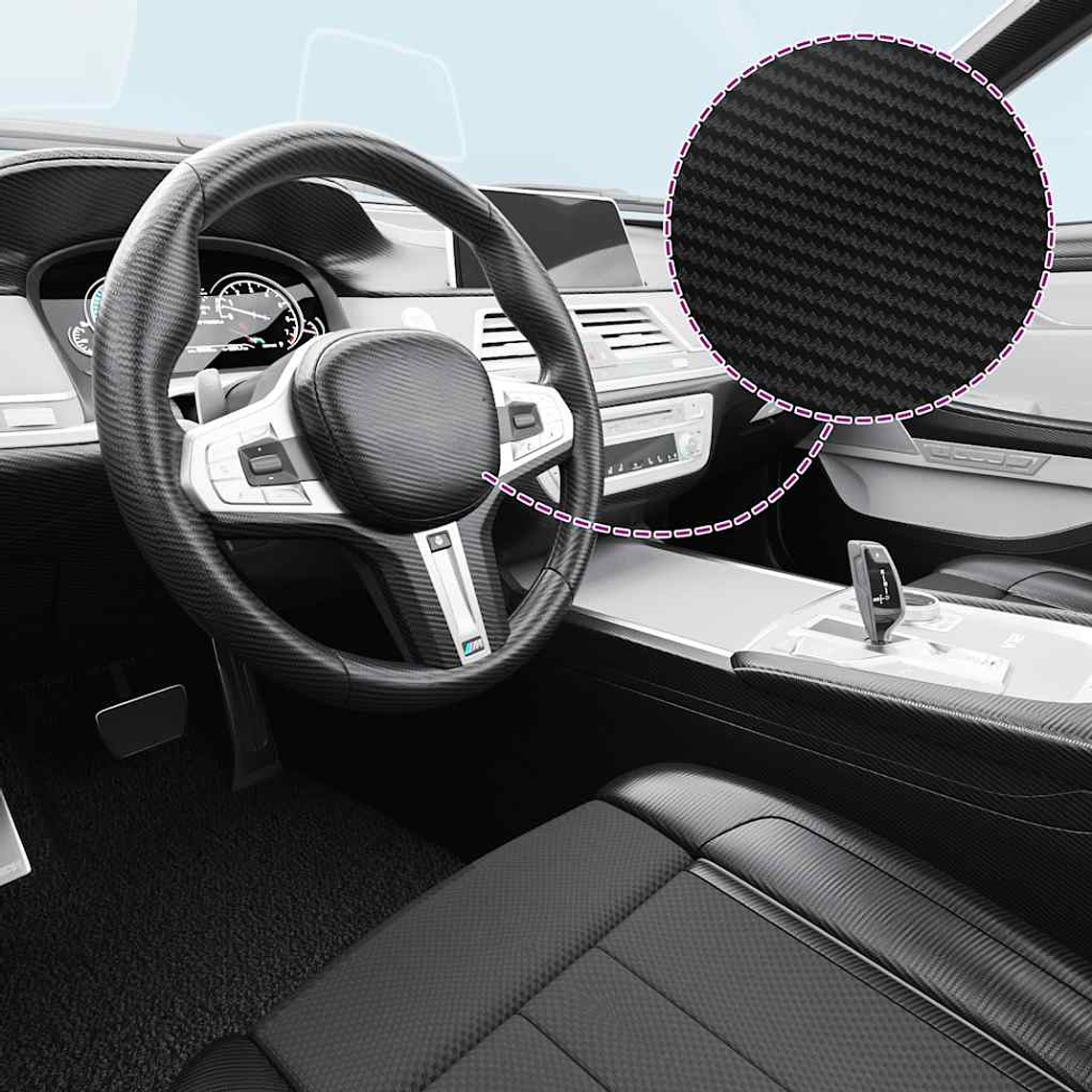 vidaXL Película para carro 100x150 cm 3D preto 1