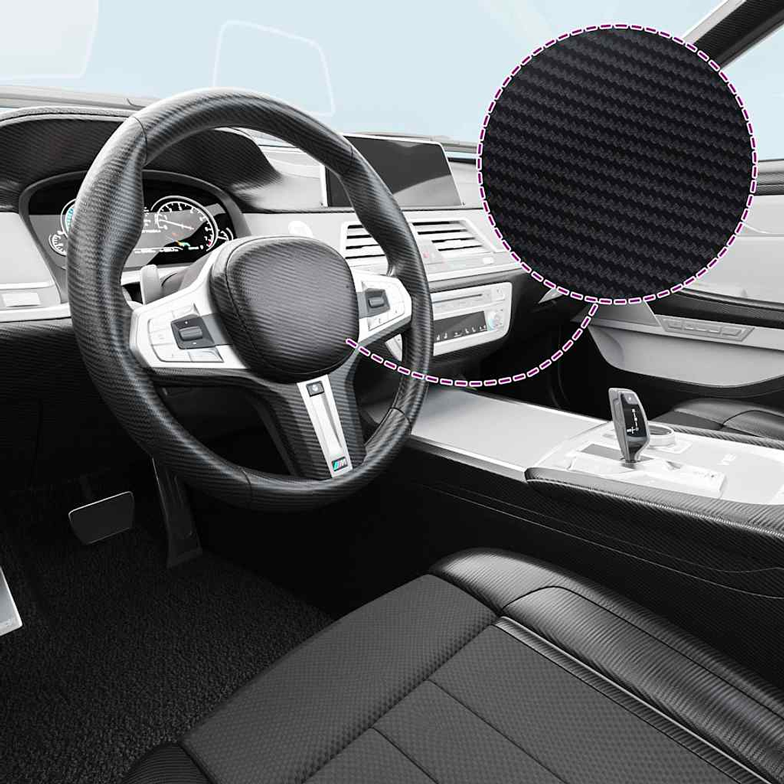 vidaXL Películas para carro 2 pcs 100x150 cm + 50x150 cm 3D preto 1