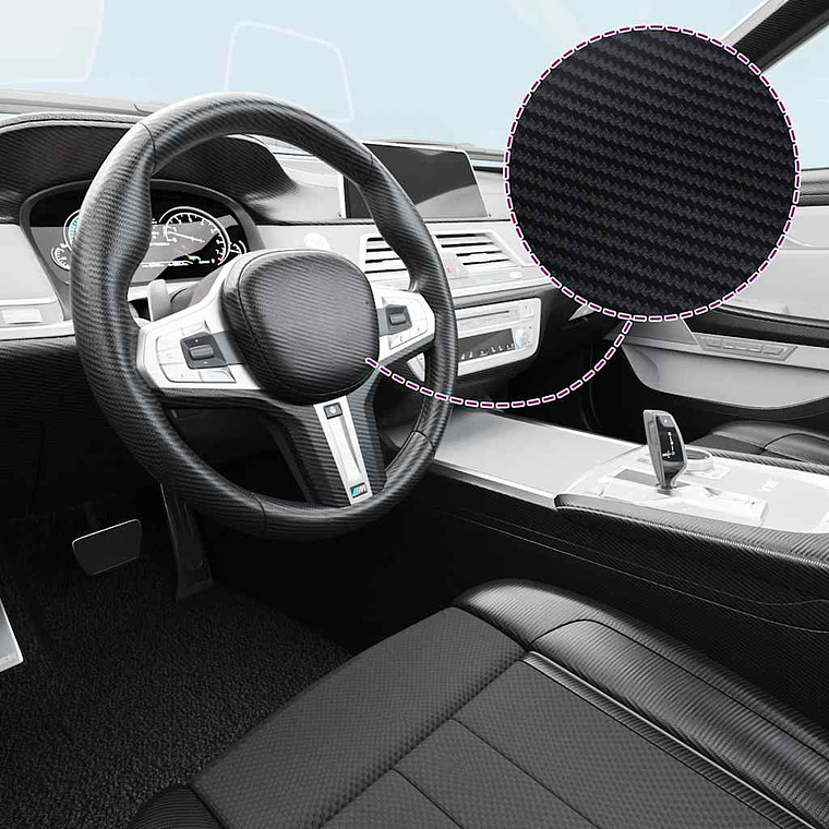 vidaXL Películas para carro 2 pcs 100x150 cm + 50x150 cm 3D preto 1