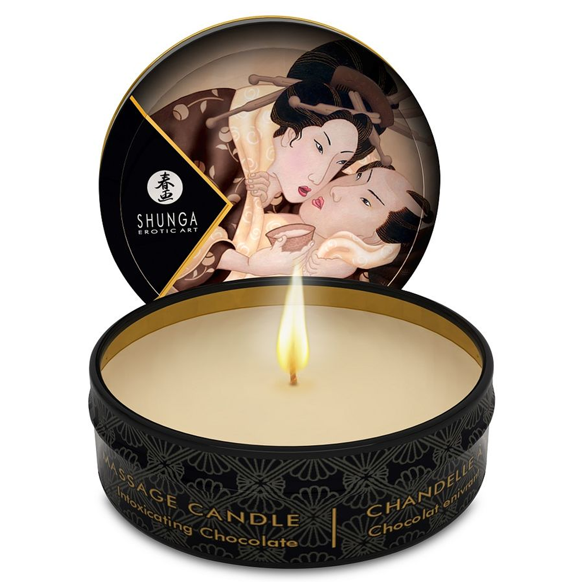 SHUNGA - MINI CARESS BY CANDELIGHT VELA DE MASSAGEM DE CHOCOLATE 30 ML 1