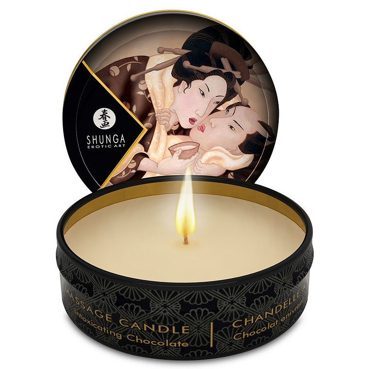 SHUNGA - MINI CARESS BY CANDELIGHT VELA DE MASSAGEM DE CHOCOLATE 30 ML 1