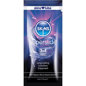 SKINS - SUPERSLIDE LUBRIFICANTE À BASE DE SILICONE, DOSE ÚNICA DE 5 ML