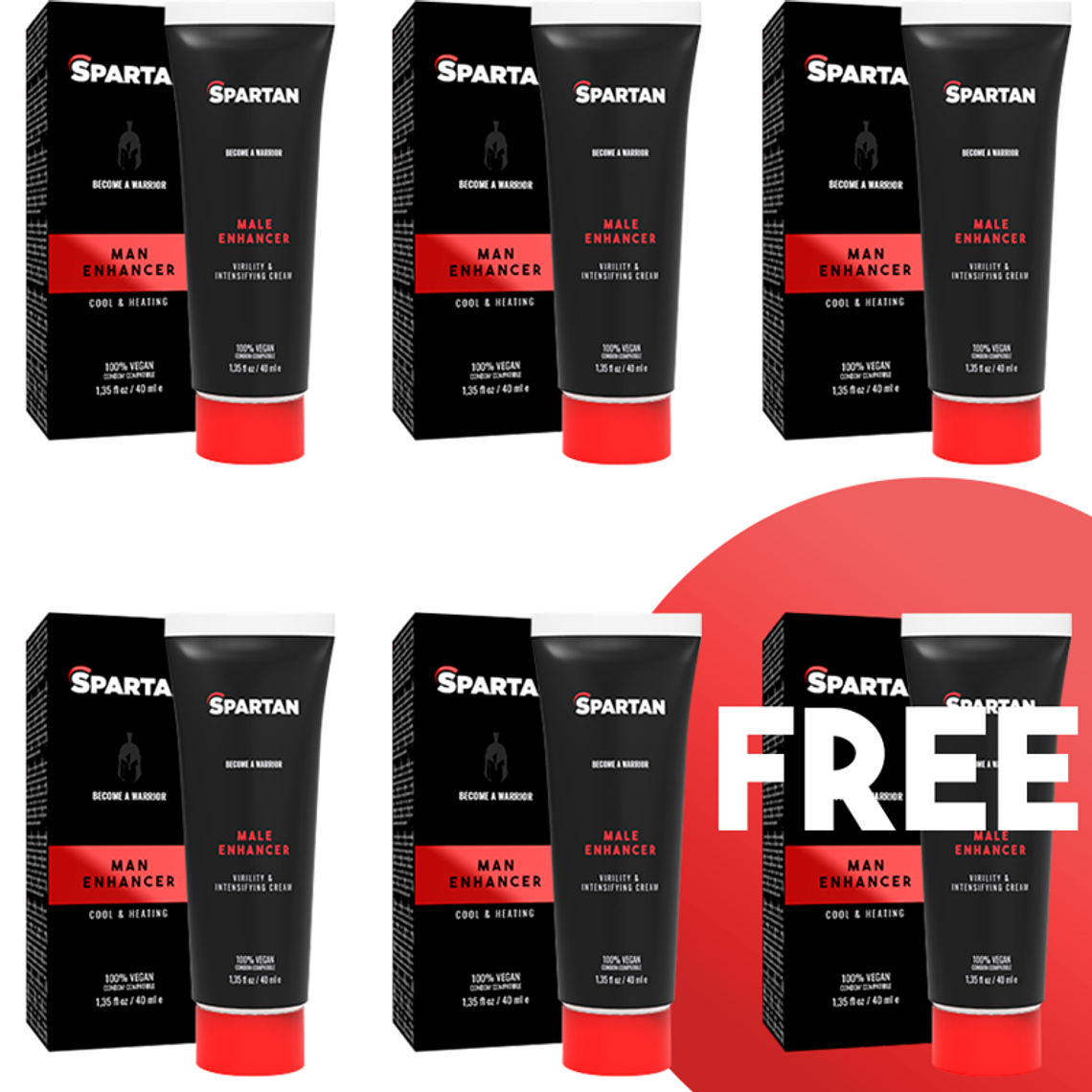SPARTAN - GEL DE ERECÇÃO-ORGASMO-DURACION DE PAREJA 100% VEGANO 5+1 GRATIS 1
