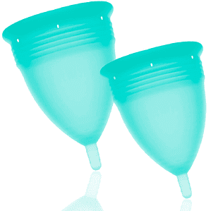STERCUP - PACOTE DE COPO MENSTRUAL DE SILICONE FDA TAMANHO S + L AQUAMARINE