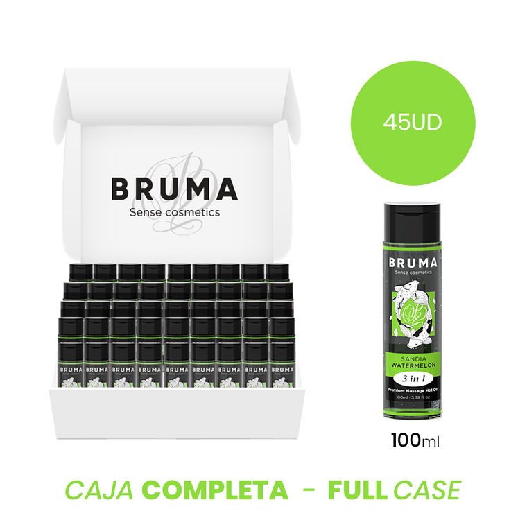 MOQ 45 - BRUMA ÓLEO DE MASSAGEM PREMIUM EFEITO CALOR SABOR MELANCIA 3 EM 1 - 100 ML 1
