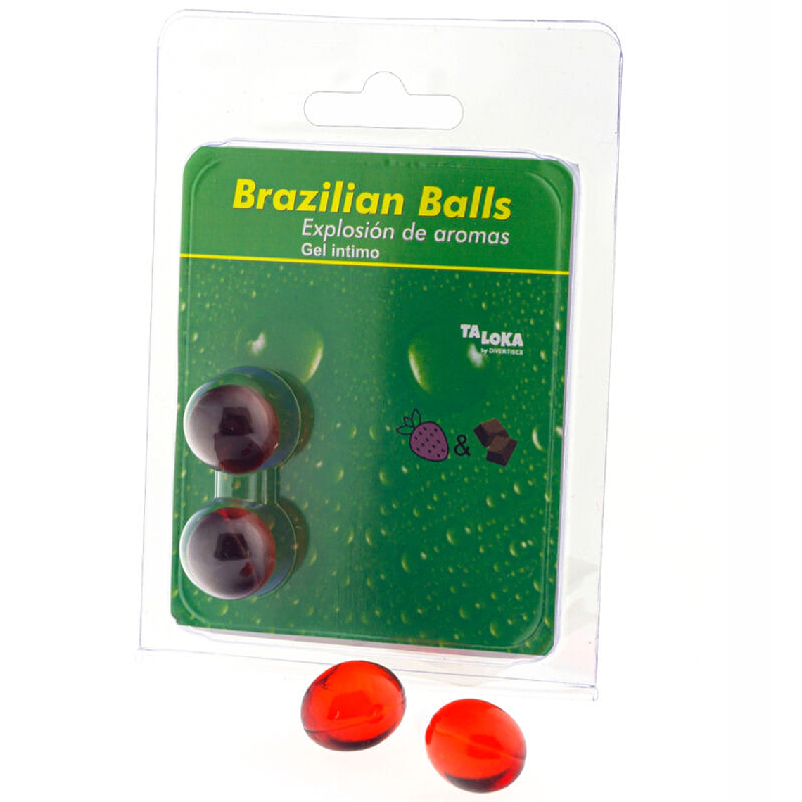 TALOKA - 2 BOLAS BRASILEIRAS GEL ÍNTIMO DE MORANGO E CHOCOLATE 1